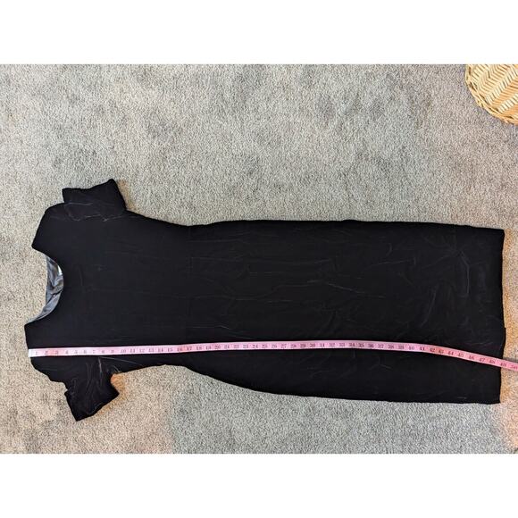 Vtg Lanz RSVP Evening Dress Small Black Formal Velour Midi Bow Open Back Hoco - Picture 13 of 13